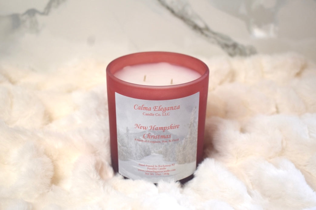 New Hampshire Christmas Destination Candle-Evergreen, Pine, Florals